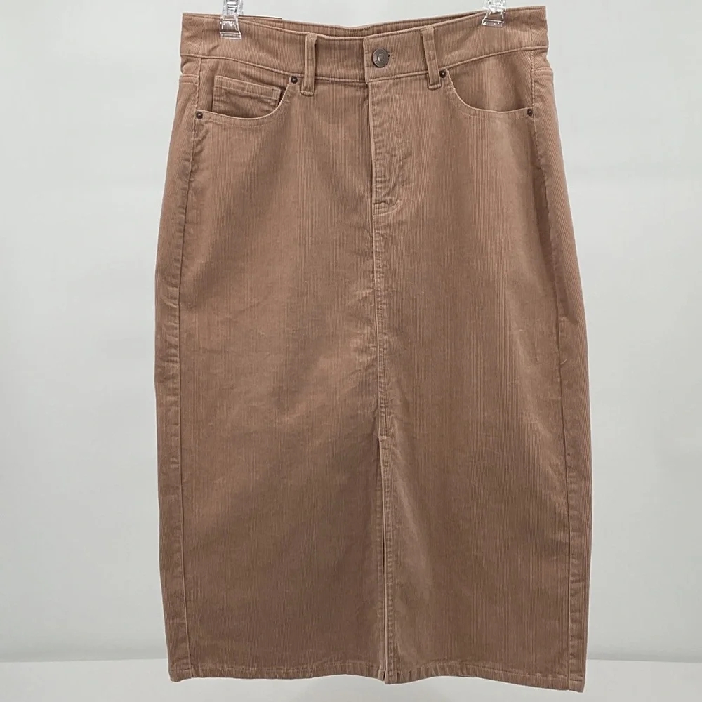 NWT Shyanne Tan Corduroy Skirt Size 29 waist Mid Length Boot Barn - Picture 1 of 7